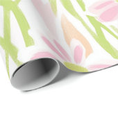 Papier Cadeau Fleur pastel rétro (8) (Coin rond)
