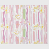 Papier Cadeau Fleur pastel rétro (9) (Plat)