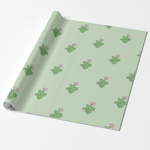 Papier Cadeau Fleur Plante de trèfle vert simple élégant