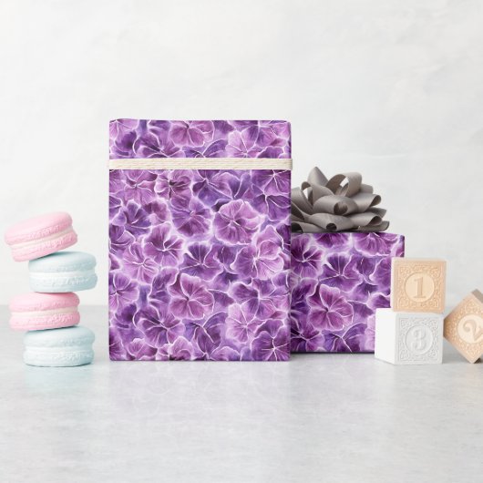 Papier Cadeau Fleur Pourpre (Baby Shower)