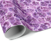 Papier Cadeau Fleur Pourpre (Coin rond)