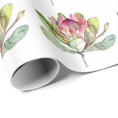 Papier Cadeau Fleur Protea (Coin rond)