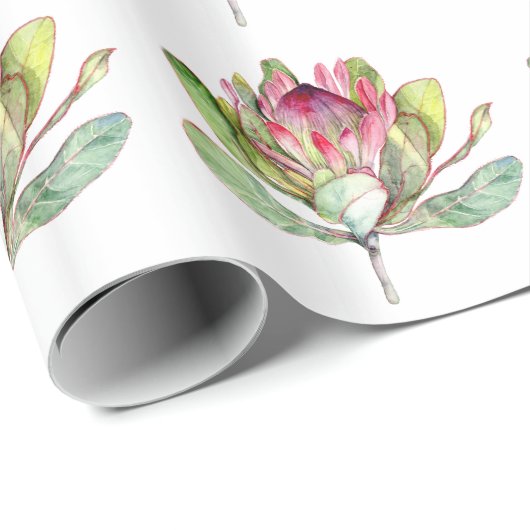 Papier Cadeau Fleur Protea (Coin rond)