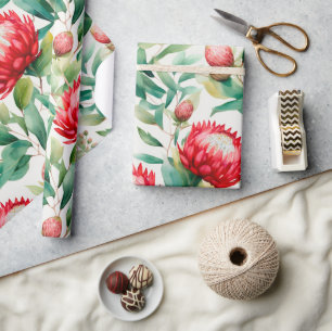 Papier Cadeau Fleur Protea autochtone australienne
