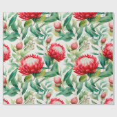 Papier Cadeau Fleur Protea autochtone australienne (Plat)