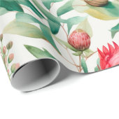 Papier Cadeau Fleur Protea autochtone australienne (Coin rond)