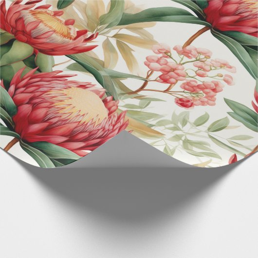Papier Cadeau Fleur Protea autochtone australienne II (Coin)