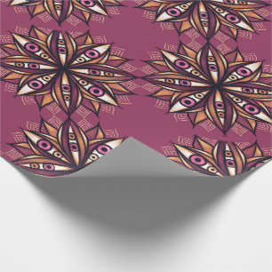 Papier Cadeau Fleur psychédélique aux yeux Déplaisants trippants