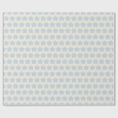Papier Cadeau Fleur Rétro Bleu Clair Et Crème (Plat)