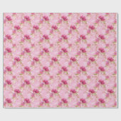 Papier Cadeau Fleur rose  (Plat)