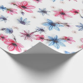 Papier Cadeau fleur rose (Coin)