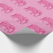 Papier Cadeau Fleur - rose fuchsia (Coin)