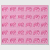 Papier Cadeau Fleur - rose fuchsia (Plat)