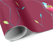 Papier Cadeau Fleur rose japonaise abstraite simple et moderne (Coin rond)