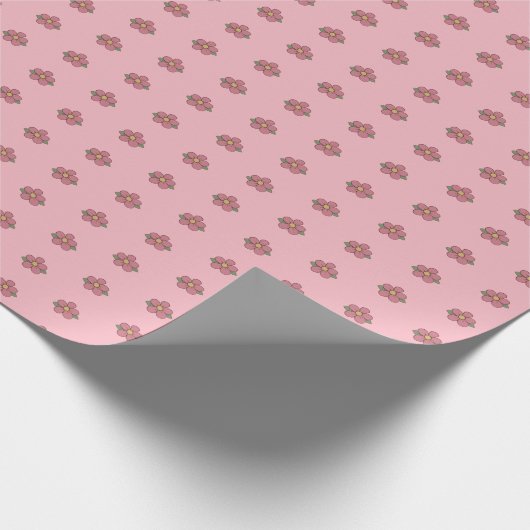 Papier Cadeau Fleur rose mignonne (Coin)