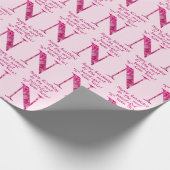 Papier Cadeau Fleur rose personnalisée "N" Monogramme Art Annive (Coin)