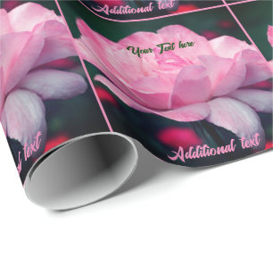 Papier Cadeau Fleur rose rose personnalisée