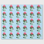 Papier Cadeau Fleur rose rose rose Hydrangea (Plat)