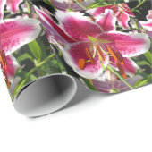 Papier Cadeau Fleur rose rose rose rose fleur rose fleur tropica (Coin rond)