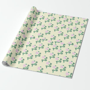 Papier Cadeau Fleur Rose sauvage