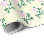 Papier Cadeau Fleur Rose sauvage (Coin rond)