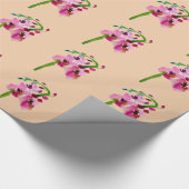 Papier Cadeau Fleur rose Verbascum art floral (Coin)