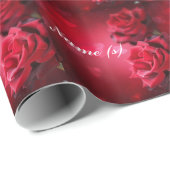 Papier cadeau Fleur Rouge (Coin rond)