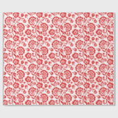 Papier Cadeau Fleur Rouge (Plat)