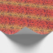 Papier Cadeau Fleur rouge, ambre et noir (Coin)