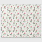 Papier Cadeau Fleur Rouge Vintage (Plat)