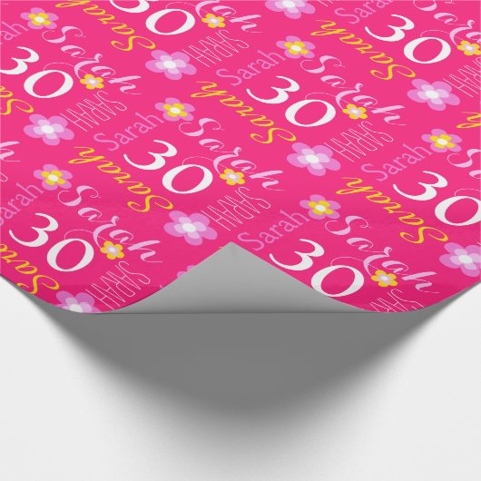 Papier Cadeau Fleur Sarah nommée faite sur commande enveloppe de (Coin)