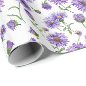 Papier Cadeau Fleur sauvage américain New England Aster (Coin rond)