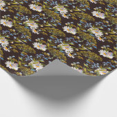 Papier Cadeau Fleur sauvage : aquarelle arrière - plan noire (Coin)