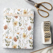 Papier Cadeau Fleur sauvage aquarelle boho