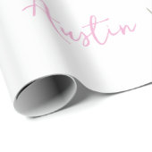 Papier Cadeau Fleur sauvage bleu Mariage/douche Félicitations (Coin rond)