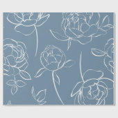 Papier Cadeau Fleur Sauvage Bleue Moderne  (Plat)