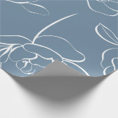Papier Cadeau Fleur Sauvage Bleue Moderne  (Coin)