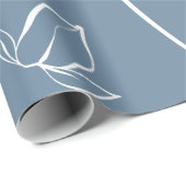 Papier Cadeau Fleur Sauvage Bleue Moderne  (Coin rond)