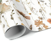 Papier Cadeau Fleur sauvage boho (Coin rond)
