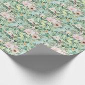 Papier Cadeau Fleur sauvage d'aquarelle Boho moderne (Coin)