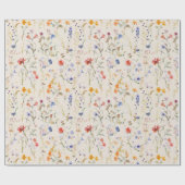 Papier Cadeau Fleur sauvage d'aquarelle de Boho (Plat)