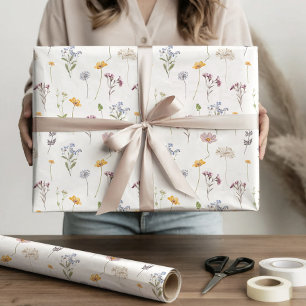 Papier Cadeau Fleur sauvage de printemps coloré Meadow Garden Ma