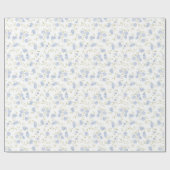 Papier Cadeau Fleur sauvage délicate de myosotis botanique (Plat)