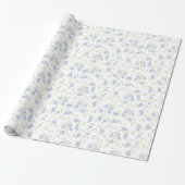 Papier Cadeau Fleur sauvage délicate de myosotis botanique (Déroulé)