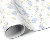 Papier Cadeau Fleur sauvage délicate de myosotis botanique (Coin rond)