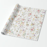 Papier Cadeau Fleur sauvage enchanté Fairytale Garden Wedding<br><div class="desc">Beau papier d'emballage avec des fleurs sauvages pastel douce aquarelle dans différentes nuances de bleu,  rose,  lavande,  jaune,  bleu et vert.</div>