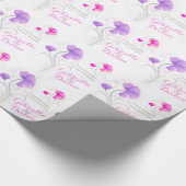 Papier Cadeau fleur sauvage mariage rose violet enveloppement d' (Coin)