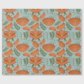 Papier Cadeau Fleur sauvage Orange Poppy (Plat)