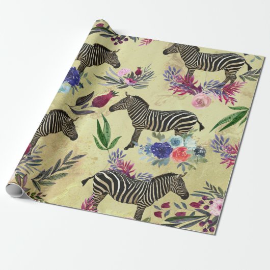 Papier Cadeau Fleur sauvage Zebra (Déroulé)