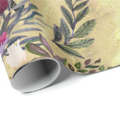 Papier Cadeau Fleur sauvage Zebra (Coin rond)